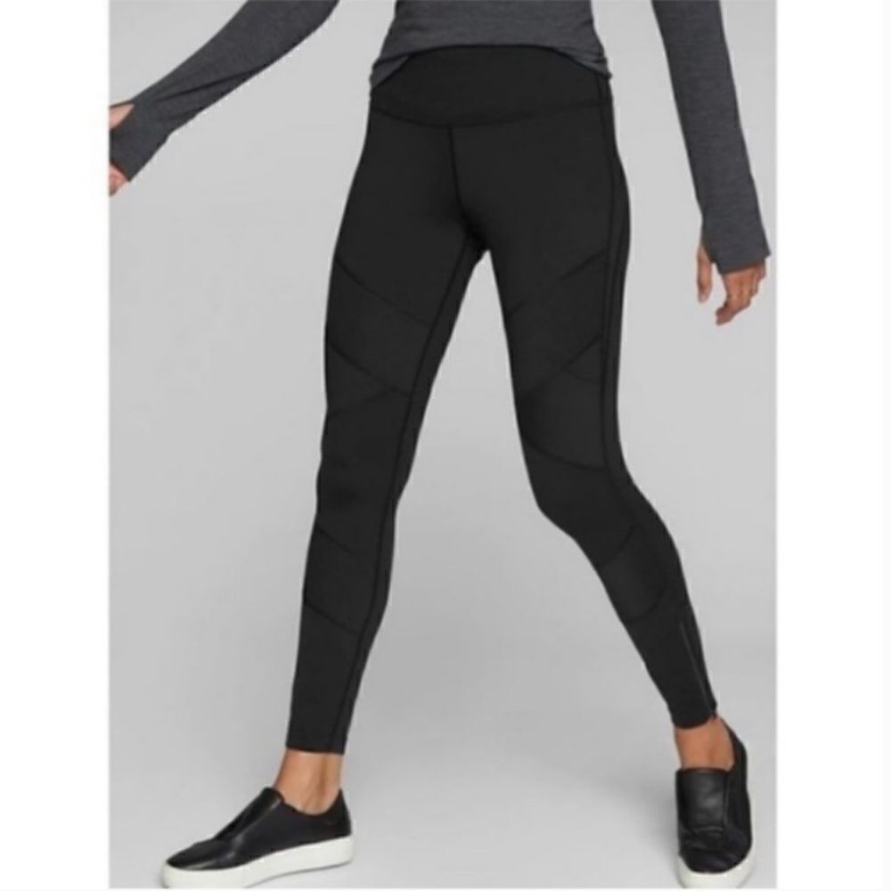 Athleta Moto zipper ankle legging size small